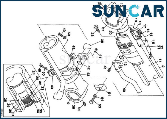Parti interne di Kit Fits Heavy Equipment CX210 CX225SR CX240 della guarnizione del cilindro del secchio di CASO LZ00447