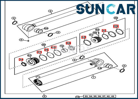 4634033 escavatore Sealing Parts di Kit Fits JOHN DEERE 35G 35D della guarnizione del cilindro dell'asta