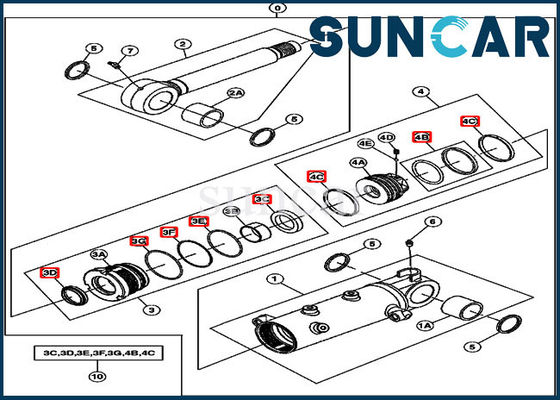 Guarnizione Kit Hydraulic Cylinder Repair Kits della lama di JOHN DEERE 4656428 per 27D l'escavatore Models