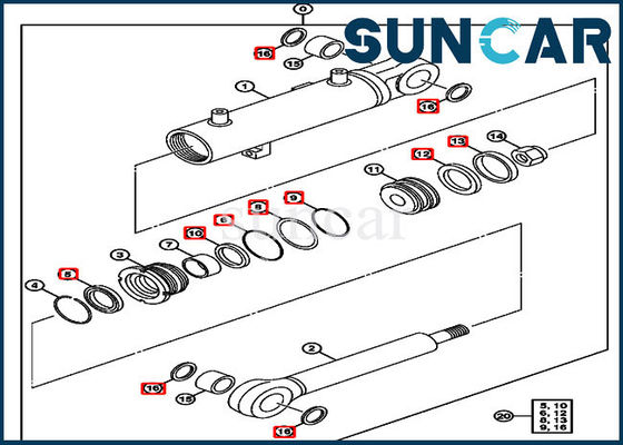 4632462 escavatore Replacement Service Kits di Kit Deere 75C 85G della guarnizione del cilindro di lama