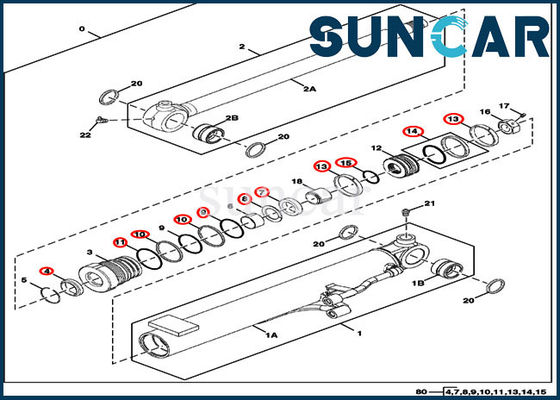 Corredi idraulici del corredo 17D John Deere Cylinder Seal Repair di sigillamento dell'asta FYD00003878