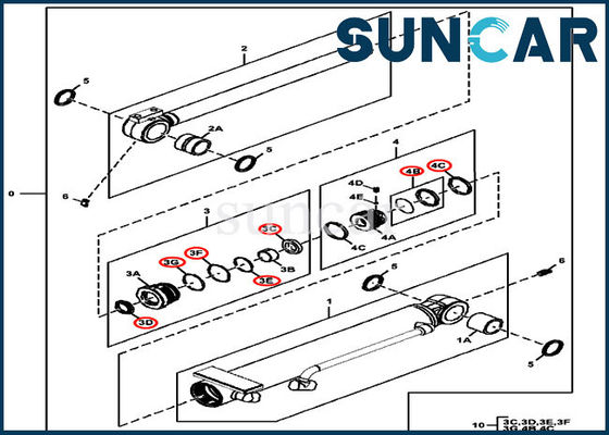 Servizio Kit Excavator Oil Seal Kits del cilindro di 4667617 angoli di passo per 35G 17D 35D John Deere