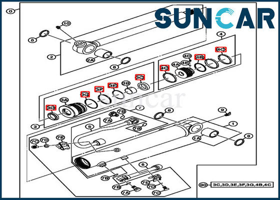 Corredo 17D John Deere Hydraulic Replacement Kits della guarnizione del cilindro di 4667454 secchi