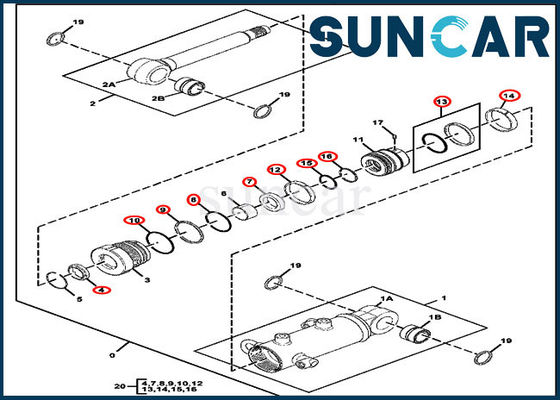 Guarnizione Kit Fits For 17D John Deere Excavator Parts della sostituzione del cilindro di lama FYD00003886