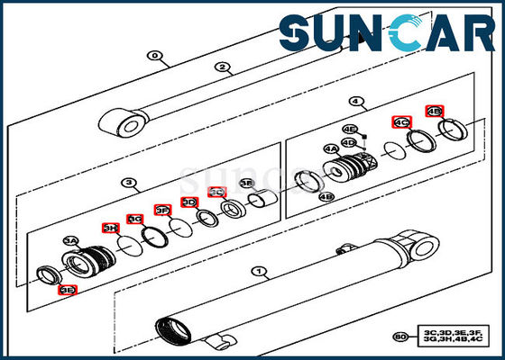 Cilindro della portata dei corredi 4667621 della guarnizione di Deere che sigilla i modelli di Kit Fits Excavator 17D