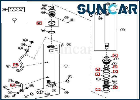 Riparazione Kit John Deere Wear Resistance Kits della guarnizione del cilindro dell'asta di 4634038 sostituzioni