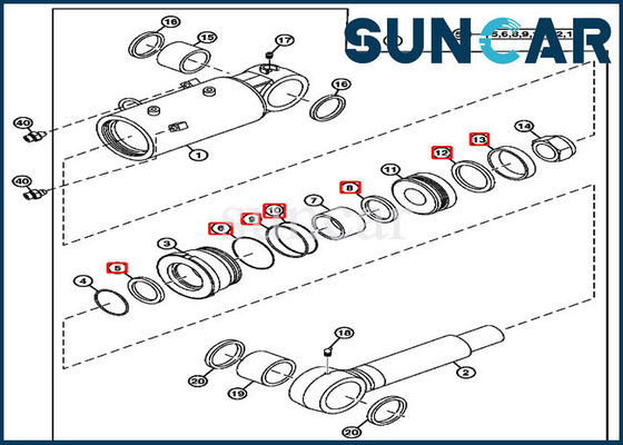 La guarnizione Kit John Deere Seal Repair Kit del cilindro di lama 4687562 misura il CYL 70.00*120.00