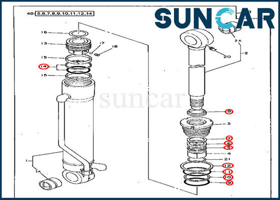 Guarnizione Kit Replacement Service Kit For John Deere Excavator 70D del cilindro di 4217003 braccia