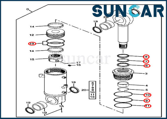 Guarnizione Kit Fits 80C John Deere Hydraulic Repair Kits del cilindro di lama 4465736
