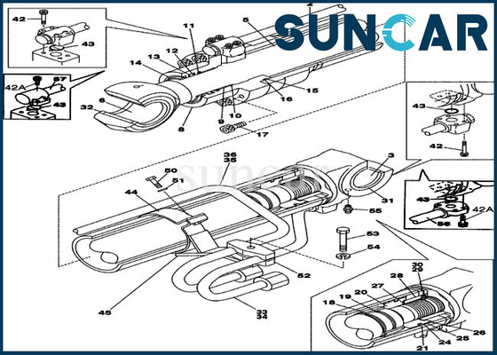 Parte di sigillamento di CASO CX210N CX210LR di Kit Boom Repair Kits Fits della guarnizione del cilindro LZ00445