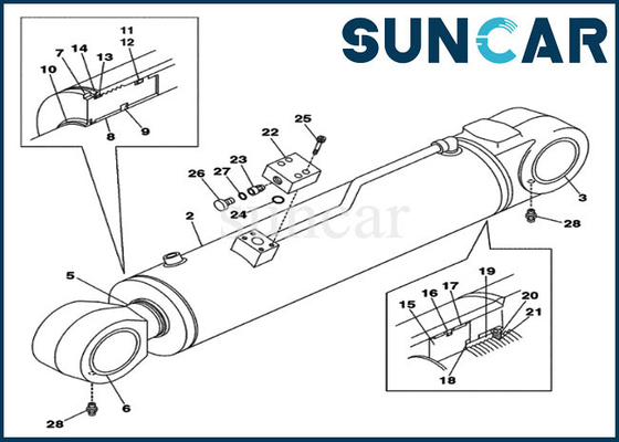 riparazione distaccamento Kit Fits Case CX800 CX700 della guarnizione del cilindro del contrappeso LZ00463