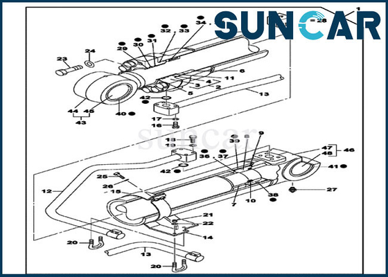 Ricostruzione Kit Hydraulic Cylinder Seal Kit dell'asta di CASO LZ006970 di CX700B CX700