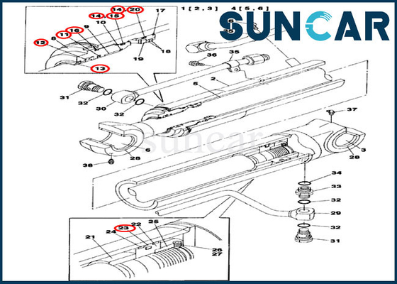 Parti standard di Kit For Cylinder Assy Replacement della guarnizione dell'asta di caso LZ00470 di CX75SR CX80