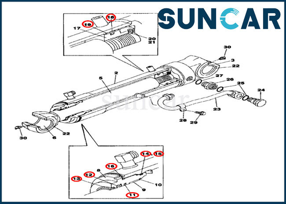 Riparazione Kit Swing Cylinder Service Kit dell'asta di contrappeso di caso LZ00472 per l'escavatore del cingolo di CX75SR