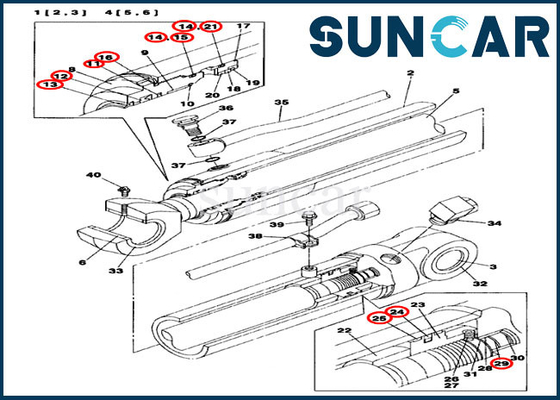 Assy standard del cilindro di Kit Fits Case CX75SR CX80 di riparazione della guarnizione del braccio dell'escavatore LZ00469 del cingolo