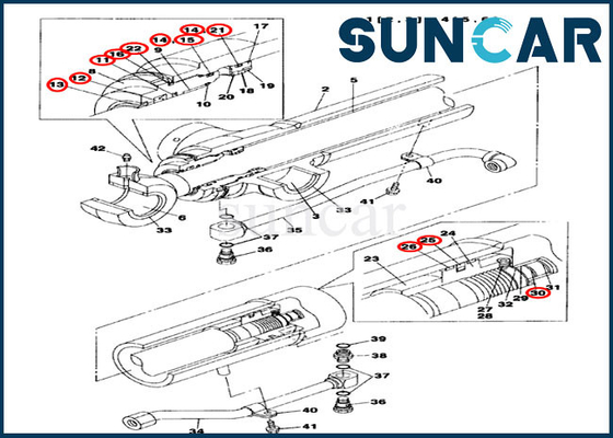 L'escavatore LZ00471 del cingolo ha sfalsato la CASSA dello SR di Kit For CX75SR CX75C della guarnizione del cilindro di Dipper del braccio