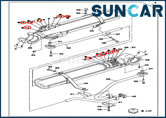 CASO di Kit Cylinder Replacement Kits Fits CX800B CX800 della guarnizione dell'asta LZ007110