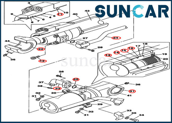 Caso di Kit For Heavy Equipment CX210BLR CX130B della guarnizione del cilindro del secchio LZ008750