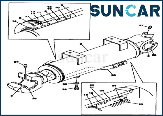 Escavatore Models di CASO CX130 CX130B di Kit Fits di riparazione della guarnizione del cilindro idraulico della lama del bulldozer LQU0245