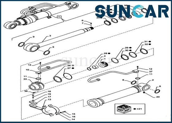 CX290B CX300C Boom Seal Kit LZ011210 CASE Hydraulic Cylinder Seal Repair Kit