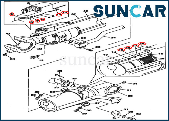 Escavatore del cingolo di caso di Kit Cylinder Seal Kit For CX290B CX300C di riparazione del secchio LZ008490