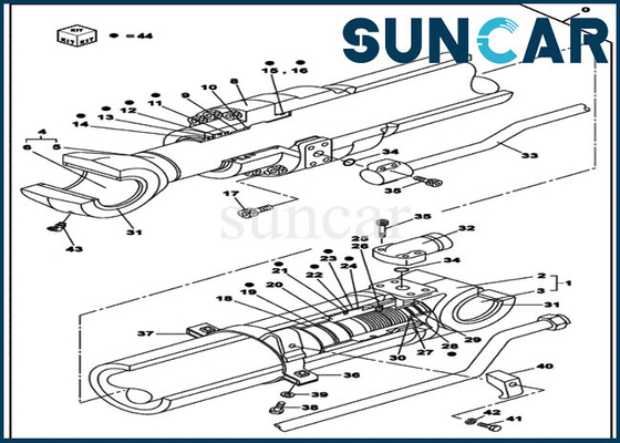 Sostituzione Kit Fits Excavator CX210C LC CX210D LC del cilindro del corredo LZ011200 della guarnizione del braccio del merlo acquaiolo di CASO