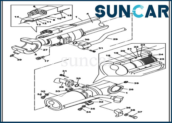 Escavatore del cingolo di caso CX210C LC di misure di Kit Cylinder Seal Repair Kit della guarnizione del secchio LZ010940