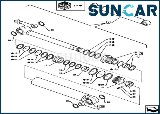 CASSA dello SR dei modelli CX80C CX75C di misure di Kit Boom Repair Seal Kit di servizio del cilindro LZ012020