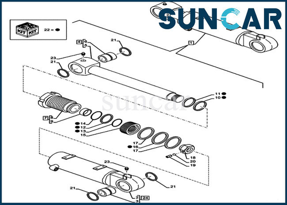 Escavatore di sollevamento Seal Kit del cingolo della cassa dello SR dei corredi di riparazione del cilindro della lama LZ012050 CX80C CX75C