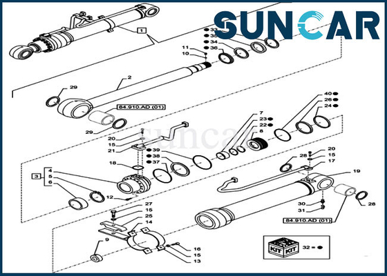 Corredo di chiusura delle casse del corredo CX350D LC della sostituzione della guarnizione del cilindro dell'asta di Parts LZ012090 dell'escavatore