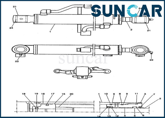 Escavatore Hydraulic Replacement Kits della cassa del corredo CX14 della guarnizione del cilindro dell'asta PE01V00001R100