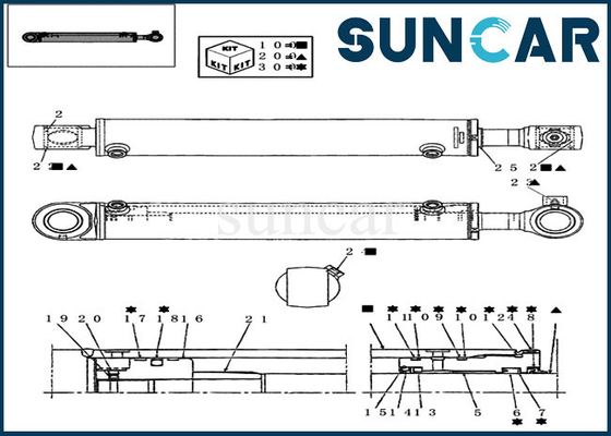 Riparazione Kit For CX16B Mini Crawler Excavator della cassa del corredo 72275471 della guarnizione del cilindro dell'oscillazione
