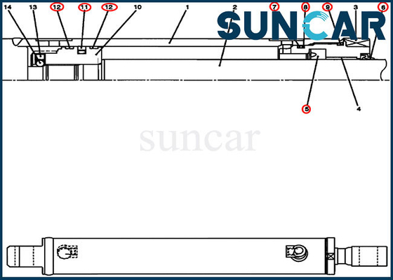 I corredi di riparazione del cilindro del cingolo PU01V00030R100 RIVESTONO il corredo di Hydraulic Oil Seal dell'escavatore di CX17B