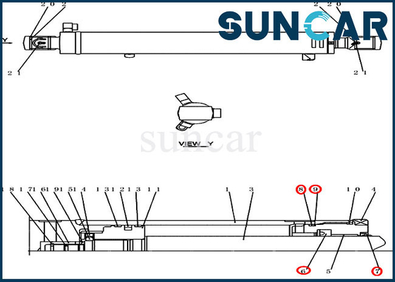 Guarnizione Kit Fits Compact Crawler Excavator CX31B CX36B dell'oscillazione del braccio dei corredi PX01V00042R300 del cilindro