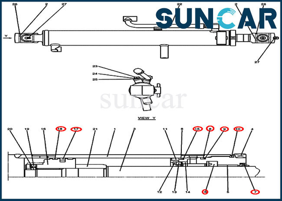CASSA l'escavatore del cingolo di Kit Fits CX27B della guarnizione della riparazione del braccio dell'asta del corredo PV01V00051R300 di chiusura