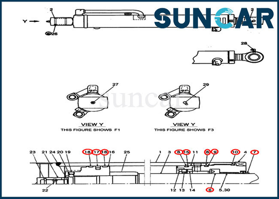 72282209 corredo di sigillamento dell'attrezzatura per l'edilizia da CASO del modello CX27B di Kit For Mini Crawler Excavator della guarnizione del cilindro del braccio