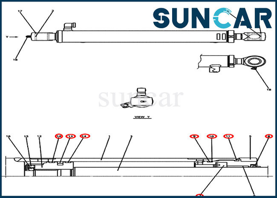 Compatto Mini Crawler Excavator di CASO CX36B CX31B di Kit Fits della guarnizione del cilindro del secchio PX01V00041R300