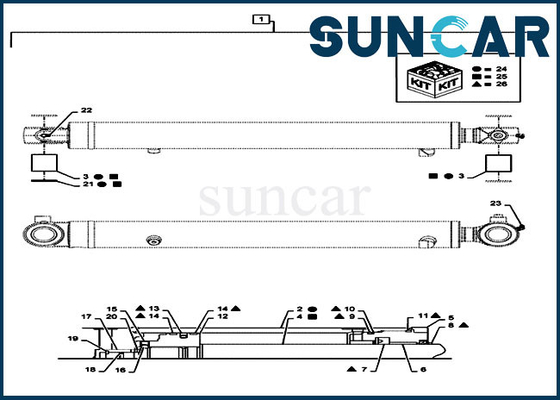 Corredo di riparazione idraulico della guarnizione del cilindro del braccio di caso di CX36B Mini Crawler Excavator LE01V00027R300