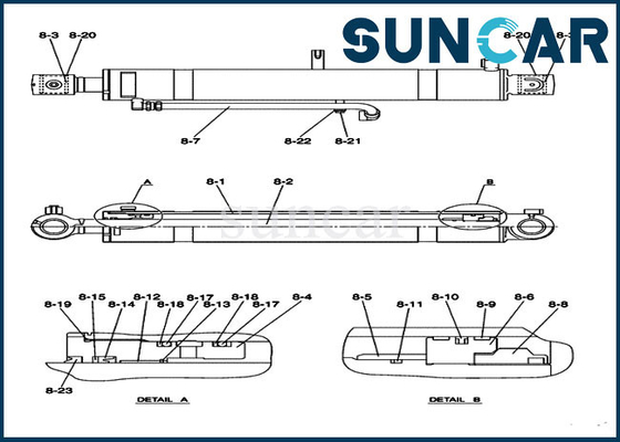 Escavatore compatto Boom Seal Kit della cassa del corredo di riparazione della guarnizione del cilindro idraulico PY01V00043R400 CX50B