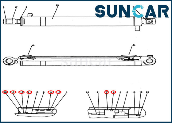 Cilindro del braccio PH01V00027R300 che sigilla le parti di riparazione di Case Construction Machine dell'escavatore di Kit Fits CX50B