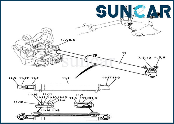 Escavatore Swing Cylinder Kits del cingolo della cassa del corredo CX50B della sostituzione della guarnizione PH01V00031R400