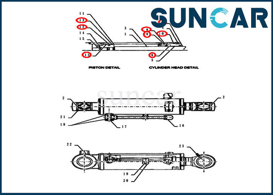 Escavatore Cylinder Replacement Kits della CASSA del corredo CX55BMSR della guarnizione di riparazione del bulldozer PY01V00052R300