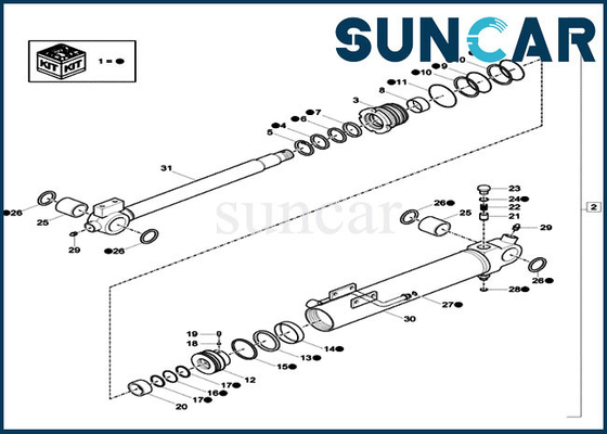 CASO Mini Crawler Excavator di Kit Fits CX17C della sostituzione della guarnizione del cilindro di XKCC-01527 XKCC01527 Dipper