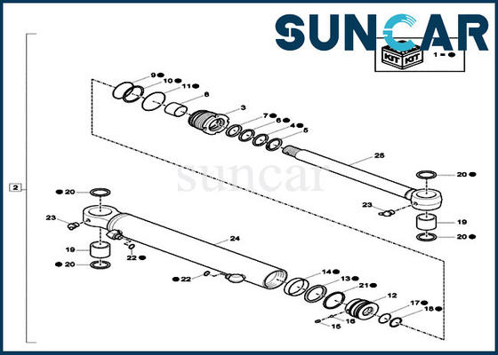 Caso di Kit Fits CX18C della guarnizione della sostituzione del cilindro del corredo XKCC01429 di sigillamento del telaio XKCC-01429
