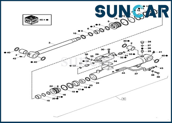 I corredi della sostituzione del cilindro di Repair Seal Kit XKCD-03427 XKCD03427 Dipper dell'escavatore misura il caso CX26C