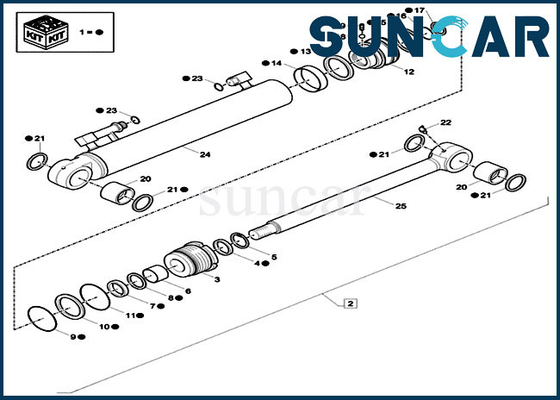 Caso del modello CX57C di Kit Fits Mini Crawler Excavator della guarnizione del cilindro dell'oscillazione dell'asta di XKCC-00339 XKCC00339