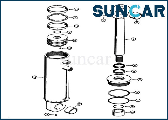 corredi ausiliarii di Kit Replacement della guarnizione di riparazione del cilindro del cariC.A.Tore delle parti S301013 di caso 821B 821