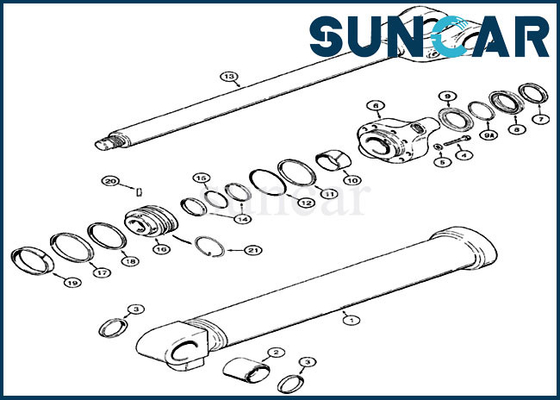 Attrezzatura di CASO di Kit For Model 921B 921C 921 del cilindro del secchio del corredo di riparazione della guarnizione del cariC.A.Tore 1346357C2