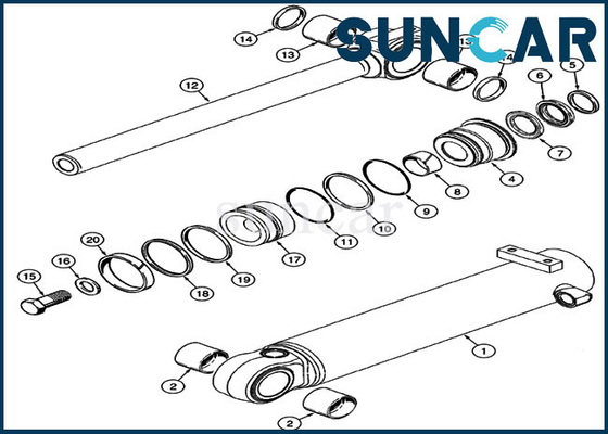 CASO di Kit For 521D 621D 621F della sostituzione del cilindro del secchio del corredo di riparazione della guarnizione del cariC.A.Tore 360982A1