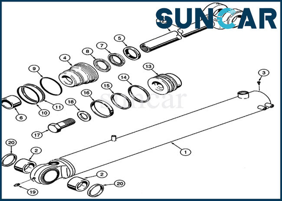 521D corredo di riparazione della guarnizione del corredo 57.2MM Rod Seals Loader Bucket Cylinder della guarnizione di caso 1542877C1